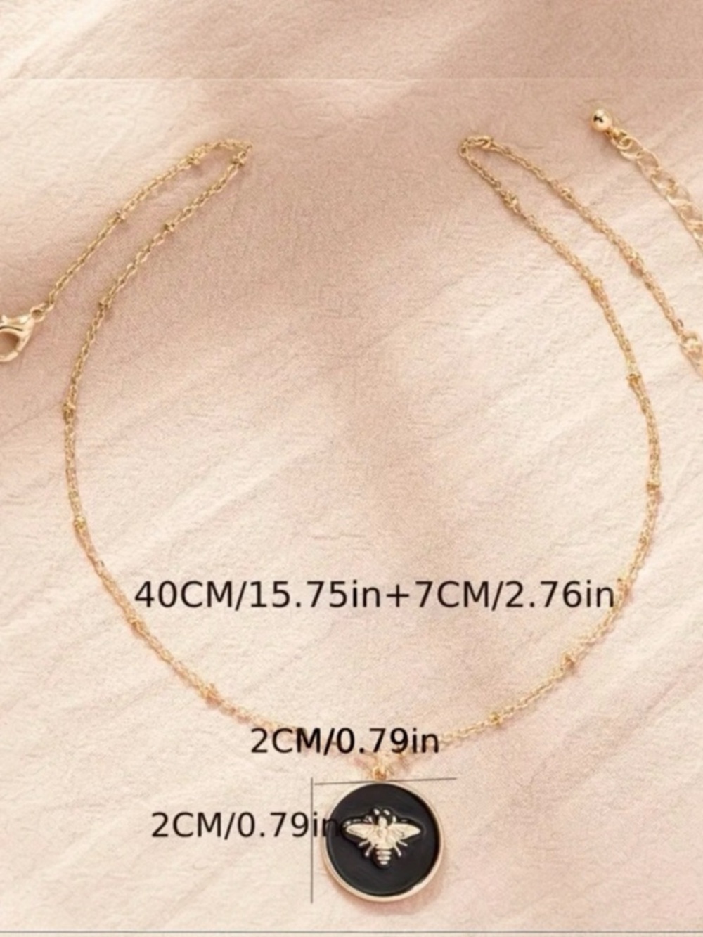 Gold Bee Pendant Necklace - Picture 3 of 3